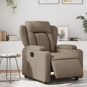 Sillón reclinable eléctrico de cuero sintético color capuchino en Sillones | Comprar online en Foru.es