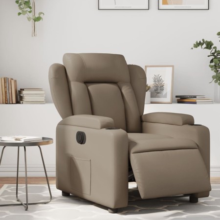 Sillón reclinable eléctrico de cuero sintético color capuchino en Sillones | Comprar online en Foru.es