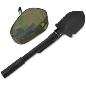 Pala plegable acero de carbono negra de vidaXL, Palas y picos - Ref: Foro24-142228, Precio: 14,10 €, Descuento: %