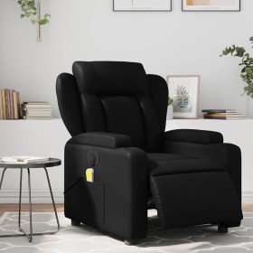 Sillón de masaje reclinable eléctrico cuero sintético negro en Sillones | Comprar online en Foru.es