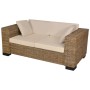 Conjunto de sofá de dos plazas 7 piezas ratán real de vidaXL, Sofás - Ref: Foro24-243245, Precio: 387,24 €, Descuento: %