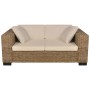 Conjunto de sofá de dos plazas 7 piezas ratán real de vidaXL, Sofás - Ref: Foro24-243245, Precio: 387,24 €, Descuento: %