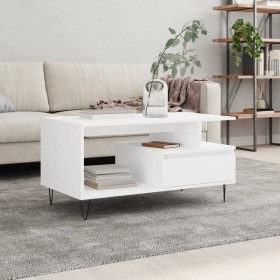Mesa de centro madera contrachapada blanca 90x49x45 cm de , Mesas de centro - Ref: Foro24-831020, Precio: 73,87 €, Descuento: %