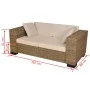 7-Piece Real Rattan Two-Seater Sofa Set by vidaXL, Sofas - Ref: Foro24-243245, Price: 380,48 €, Discount: %