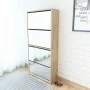 Mueble zapatero 4 compartimentos espejo color roble 63x17x134cm de vidaXL, Zapateros y organizadores de calzado - Ref: Foro24...