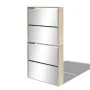 Mueble zapatero 4 compartimentos espejo color roble 63x17x134cm de vidaXL, Zapateros y organizadores de calzado - Ref: Foro24...