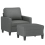 Sillón con taburete tela gris oscuro 60 cm de , Sofás - Ref: Foro24-3201030, Precio: 206,60 €, Descuento: %