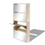 Mueble zapatero 4 compartimentos espejo color roble 63x17x134cm de vidaXL, Zapateros y organizadores de calzado - Ref: Foro24...