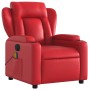 Sillón de masaje reclinable eléctrico de cuero artificial rojo en Sillones | Comprar online en Foru.es