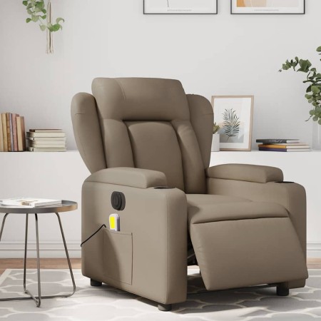 Sillón reclinable de masaje eléctrico cuero sintético capuchino en Sillones | Comprar online en Foru.es