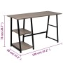 Escritorio con 2 estantes gris y roble de vidaXL, Escritorios - Ref: Foro24-20137, Precio: 107,45 €, Descuento: %