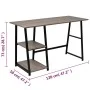Escritorio con 2 estantes gris y roble de vidaXL, Escritorios - Ref: Foro24-20137, Precio: 105,88 €, Descuento: %