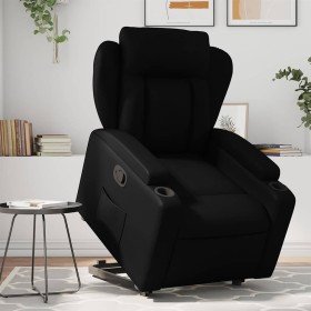 Sillón reclinable elevable cuero artificial negro en Sillones | Comprar online en Foru.es