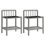 Mesitas de noche 2 unidades metal y vidrio gris y negro de vidaXL, Mesitas de noche - Ref: Foro24-325101, Precio: 45,46 €, De...