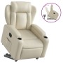 Sillón reclinable elevable cuero artificial color crema en Sillones | Comprar online en Foru.es