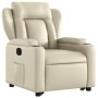 Sillón reclinable elevable cuero artificial color crema en Sillones | Comprar online en Foru.es