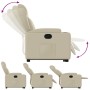 Sillón reclinable elevable cuero artificial color crema en Sillones | Comprar online en Foru.es