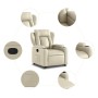 Sillón reclinable elevable cuero artificial color crema en Sillones | Comprar online en Foru.es