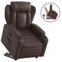 Sillón reclinable elevable cuero sintético marrón en Sillones | Comprar online en Foru.es
