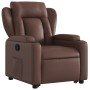Sillón reclinable elevable cuero sintético marrón en Sillones | Comprar online en Foru.es