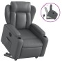 Sillón reclinable elevable cuero artificial gris en Sillones | Comprar online en Foru.es