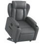 Sillón reclinable elevable cuero artificial gris en Sillones | Comprar online en Foru.es