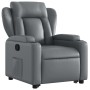 Sillón reclinable elevable cuero artificial gris en Sillones | Comprar online en Foru.es
