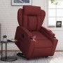 Sillón reclinable elevable cuero artificial rojo tinto en Sillones | Comprar online en Foru.es