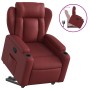 Sillón reclinable elevable cuero artificial rojo tinto en Sillones | Comprar online en Foru.es