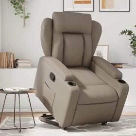 Sillón reclinable elevable cuero artificial color capuchino en Sillones | Comprar online en Foru.es