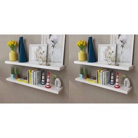 Estantes de pared 4 unidades blanco 100 cm de , Estantes y estanterías - Ref: Foro24-275999, Precio: 95,51 €, Descuento: %