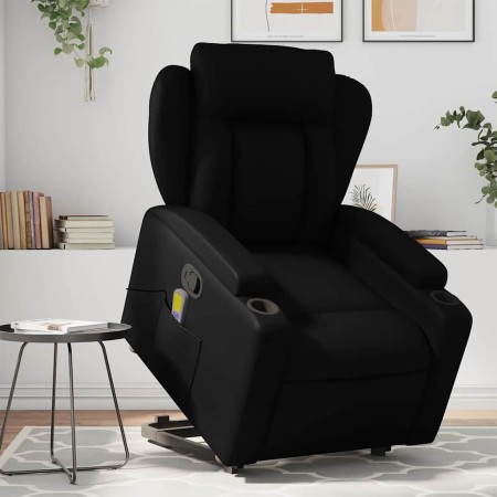 Sillón reclinable de masaje de pie cuero artificial negro en Sillones | Comprar online en Foru.es