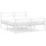 Estructura cama metal con cabecero y estribo blanco 140x200 cm de , Camas y somieres - Ref: Foro24-372345, Precio: 103,21 €, ...