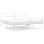 Estructura cama metal con cabecero y estribo blanco 200x200 cm de , Camas y somieres - Ref: Foro24-372351, Precio: 125,44 €, ...