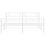 Estructura cama metal con cabecero y estribo blanco 200x200 cm de , Camas y somieres - Ref: Foro24-372351, Precio: 125,44 €, ...