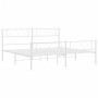 Estructura cama metal con cabecero y estribo blanco 200x200 cm de , Camas y somieres - Ref: Foro24-372351, Precio: 125,44 €, ...
