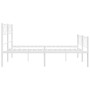 Estructura cama metal con cabecero y estribo blanco 140x200 cm de , Camas y somieres - Ref: Foro24-372345, Precio: 103,21 €, ...