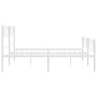 Estructura cama metal con cabecero y estribo blanco 200x200 cm de , Camas y somieres - Ref: Foro24-372351, Precio: 125,44 €, ...