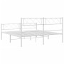 Estructura cama metal con cabecero y estribo blanco 140x200 cm de , Camas y somieres - Ref: Foro24-372345, Precio: 103,21 €, ...