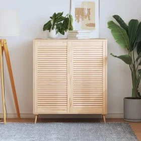 Closet door with 2 slat panels, made of pine wood, 99.3x49.4 cm by , cabinet doors - Ref: Foro24-151137, Price: 66,65 €, Disc...