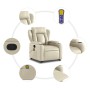 Sillón reclinable de masaje de pie cuero artificial color crema en Sillones | Comprar online en Foru.es