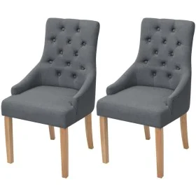 Sillas de comedor 2 unidades tela gris oscuro de vidaXL, Sillas de comedor - Ref: Foro24-243636, Precio: 252,96 €, Descuento: %