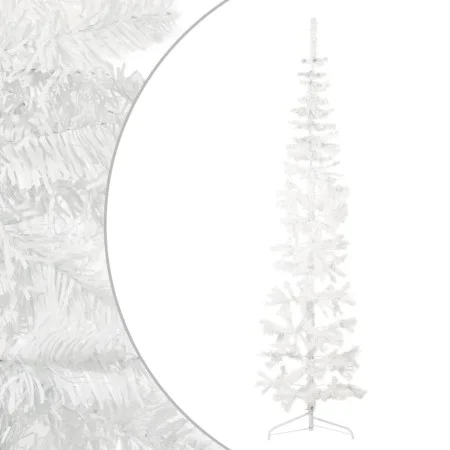 Medio árbol de Navidad artificial con soporte blanco 210 cm de , Arboles de navidad - Ref: Foro24-344567, Precio: 19,25 €, De...