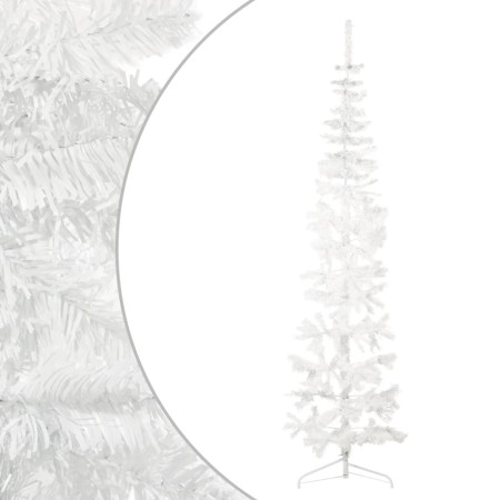 Medio árbol de Navidad artificial con soporte blanco 210 cm de , Arboles de navidad - Ref: Foro24-344567, Precio: 19,42 €, De...