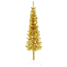 Medio árbol de Navidad artificial con soporte dorado 150 cm de , Arboles de navidad - Ref: Foro24-344590, Precio: 13,43 €, De...