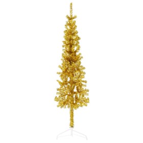 Medio árbol de Navidad artificial con soporte dorado 150 cm de , Arboles de navidad - Ref: Foro24-344590, Precio: 13,55 €, De...