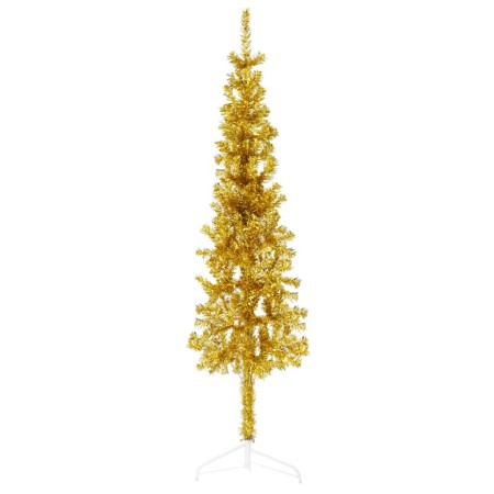 Medio árbol de Navidad artificial con soporte dorado 150 cm de , Arboles de navidad - Ref: Foro24-344590, Precio: 13,55 €, De...