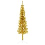 Medio árbol de Navidad artificial con soporte dorado 150 cm de , Arboles de navidad - Ref: Foro24-344590, Precio: 13,55 €, De...