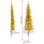 Medio árbol de Navidad artificial con soporte dorado 150 cm de , Arboles de navidad - Ref: Foro24-344590, Precio: 13,55 €, De...