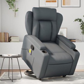 Sillón reclinable de masaje de pie cuero artificial gris en Sillones | Comprar online en Foru.es